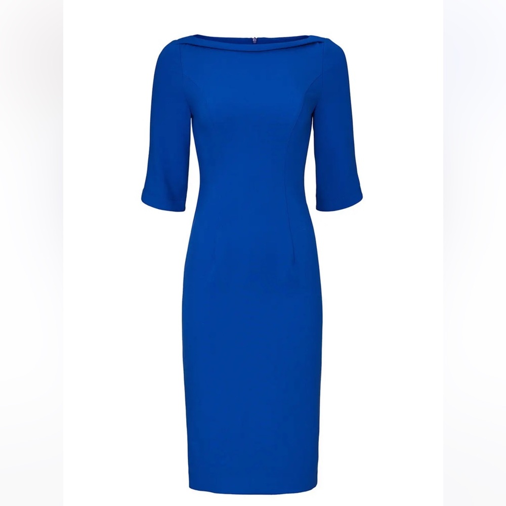 Black Halo Boatneck 3/4 sleeve navy blue dress size 0